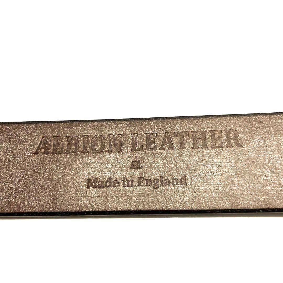 ALBION LEATHER アルビオンレザー レザー ベルト ダークブラウン 出色