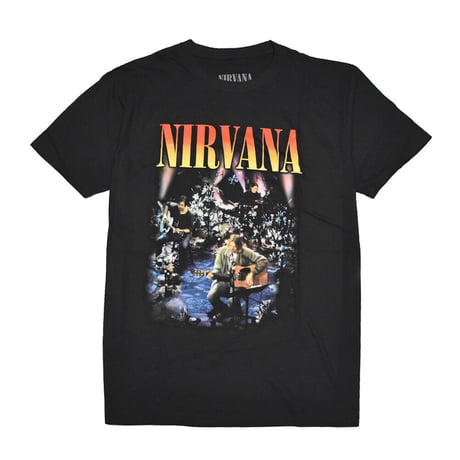 NIRVANA ニルヴァーナ Tシャツ バンドTシャツ ブラック Unplugged Photo S/S TEE