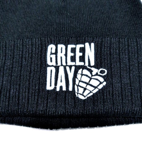 GREEN DAY グリーンデイ ニットキャップ ビーニー ブラック Stacked Logo & Grenade BEANIE HAT