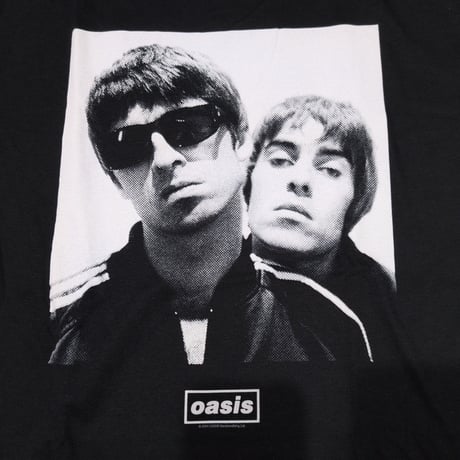OASIS オアシス Tシャツ バンドTシャツ ブラック NOEL & LIAM SQUARE PHOTO S/S TEE