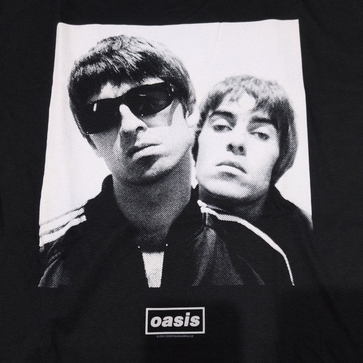 OASIS オアシス Tシャツ バンドTシャツ ブラック NOEL & LIAM SQUARE