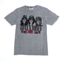 GUNS N' ROSES ガンズ・アンド・ローゼズ Tシャツ バンドTシャツ チャコールグレー HELL GROUP S/S TEE STONE WASH