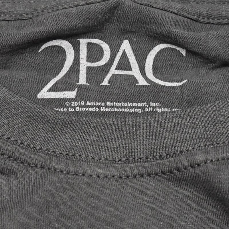 2PAC TUPAC トゥパック ロンTEE ラップTシャツ チャコールグレー