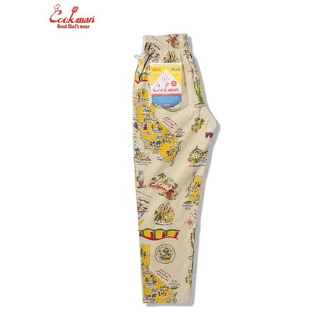 COOKMAN クックマン シェフパンツ イージーパンツ オフホワイト Chef Pants Souvenir Map California 231-61867