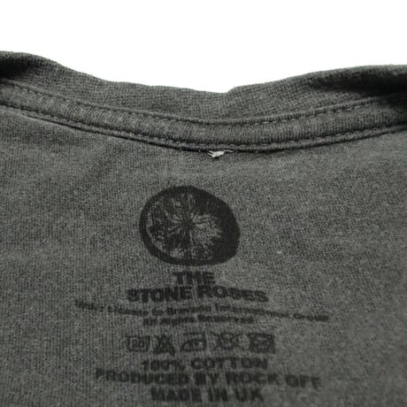 THE STONE ROSES ザ・ストーンローゼズ Tシャツ バンドTシャツ チャコールグレー Waterfall Jumbo-Print S/S TEE Stone Wash