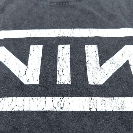 NINE INCH NAILS ナインインチネイルズ Tシャツ バンドTシャツ チャコールグレー CLASSIC LOGO S/S TEE STONE WASH