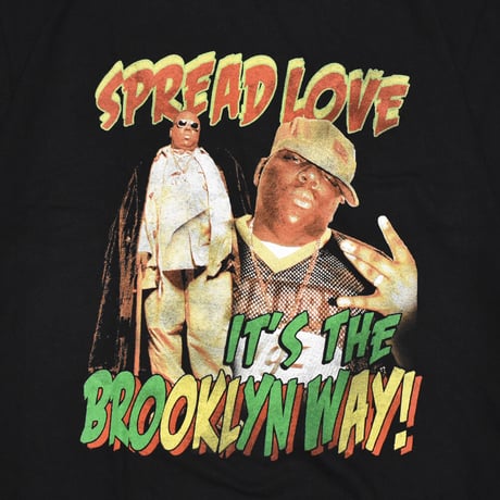 NOTORIOUS B.I.G. ノトーリアスビーアイジー BIGGIE ビギー Tシャツ ラップTシャツ ブラック SPREAD THE LOVE S/S TEE