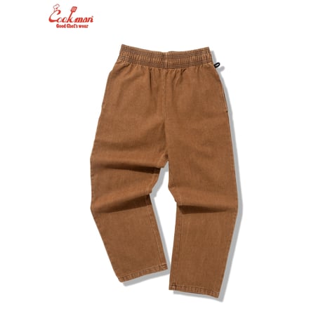 COOKMAN クックマン シェフパンツ セミワイド ブラウン Chef Pants Semiwide Denim Brown 231-61837