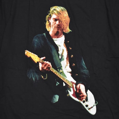 KURT COBAIN カートコバーン Tシャツ バンドTシャツ ブラック GUITAR PHOTO COLOUR S/S TEE