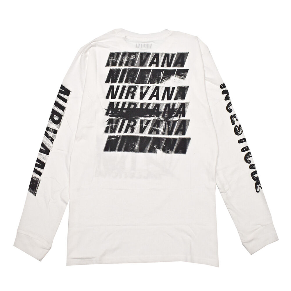 正規品/新品 NIRVANA ロングTシャツ L NIRVANA ニルヴァーナ ロンTEE 長袖 Tシャツ バンドTシャツ ホワイト