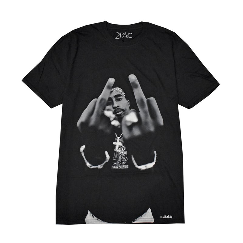 2Pac Tシャツ ブラック Lサイズ 2PAC TUPAC トゥパック Tシャツ ブラック MIDDLE FINGER JUMBO