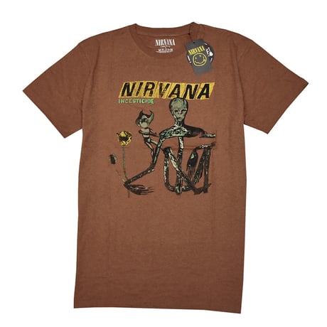 NIRVANA ニルヴァーナ Tシャツ バンドTシャツ ブラウン INCESTICIDE S/S TEE