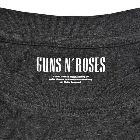 GUNS N' ROSES  GN'R ガンズアンドローゼズ ロンTEE チャコールグレー HOLLYWOOD TOUR L/S TEE