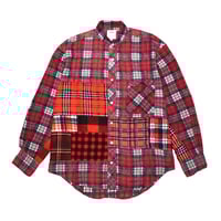 ODDMENT オッドメント カスタム スタンドカラー ネルシャツ レッドアソート CUSTOM STAND COLLAR NEL SHIRTS