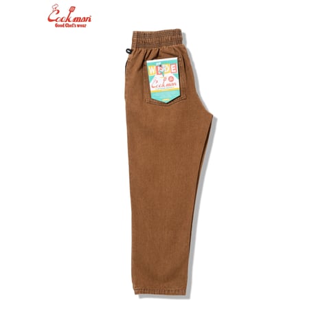 COOKMAN クックマン シェフパンツ セミワイド ブラウン Chef Pants Semiwide Denim Brown 231-61837