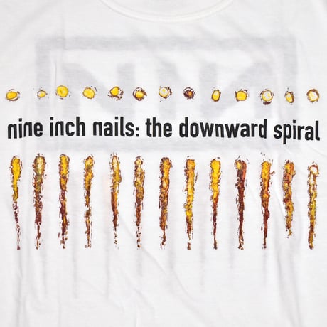NINE INCH NAILS ナインインチネイルズ Tシャツ バンドTシャツ ホワイト DOWNWARD SPIRAL S/S TEE