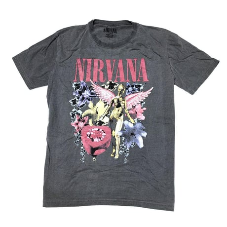 NIRVANA ニルヴァーナ Tシャツ バンドTシャツ チャコールグレー IN UTERO VINTAGE COLLAGE S/S TEE STONE WASH