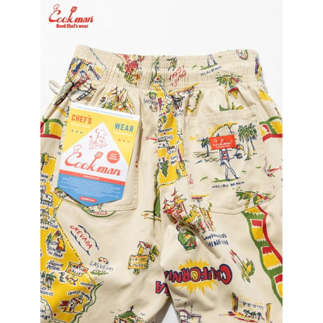 COOKMAN クックマン シェフパンツ イージーパンツ オフホワイト Chef Pants Souvenir Map California 231-61867