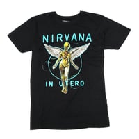 NIRVANA ニルヴァーナ Tシャツ バンドTシャツ ブラック In Utero Neon Blue S/S TEE Premium Carbon