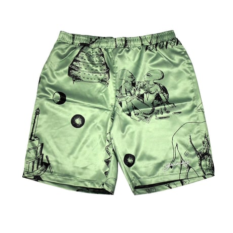 GRIMEY グライミー サテン ショートパンツ ショーツ カーキ VIMANA SHORT gpss149