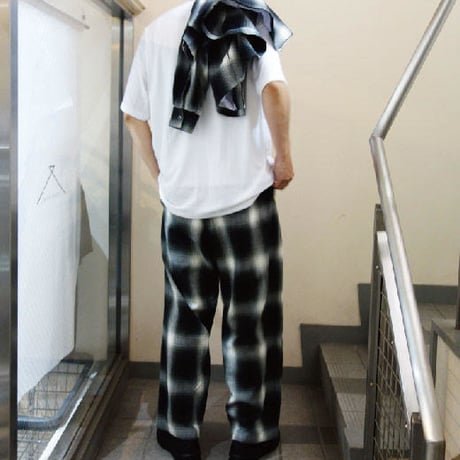 CAL TOP キャルトップ オンブレチェック イージーパンツ ブラック/アイボリー OMBRE CHECK PANTS BLACK/IVORY P-5000
