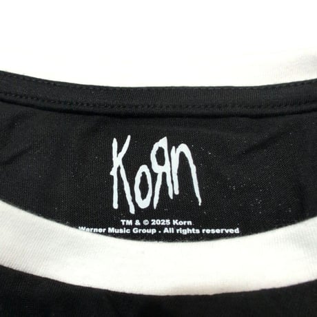 KORN コーン Tシャツ ロンTEE バンドTシャツ ブラック Metallic Logo L/S TEE
