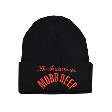 MOBB DEEP モブディープ オフィシャルライセンス ニットキャップ ブラック INFAMOUS ON BLACK BEANIE mobb-349