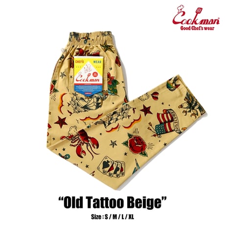 COOKMAN クックマン シェフパンツ イージーパンツ ベージュ Chef Pants Old Tattoo Beige