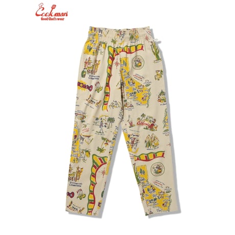 COOKMAN クックマン シェフパンツ イージーパンツ オフホワイト Chef Pants Souvenir Map California 231-61867