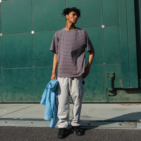 FLATLUX フラットラックス ボーダーTシャツ チャコール Venice Border Tee FX22-108