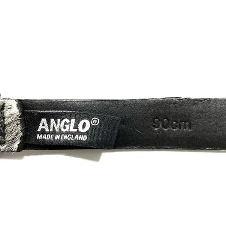 ANGLO アングロ レザー ベルト ゼブラ(ハラコブラック)