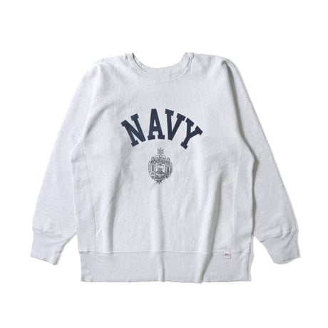 HOUSTON ヒューストン U.S.コットンスウェットシャツ グレー PRINT U.S. COTTON R/V SWEAT(U.S.NAVY) 22311