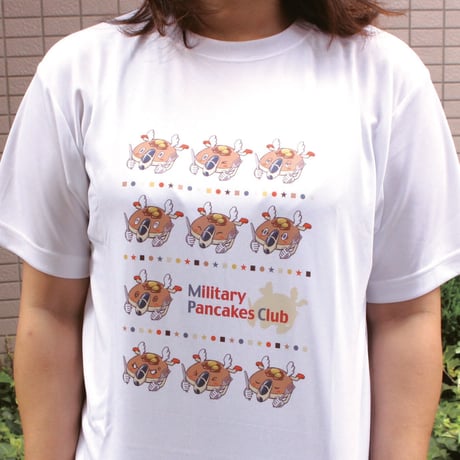 軍事パンケーキ部白Tシャツ（ニコオコver）