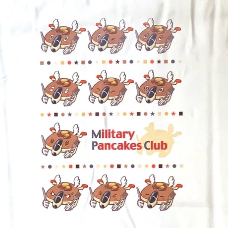 軍事パンケーキ部白Tシャツ（ニコオコver）