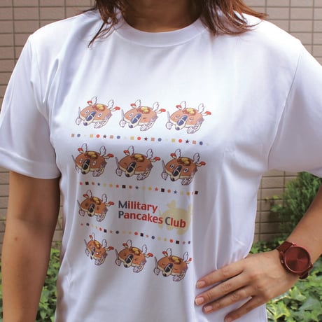 軍事パンケーキ部白Tシャツ（ニコオコver）