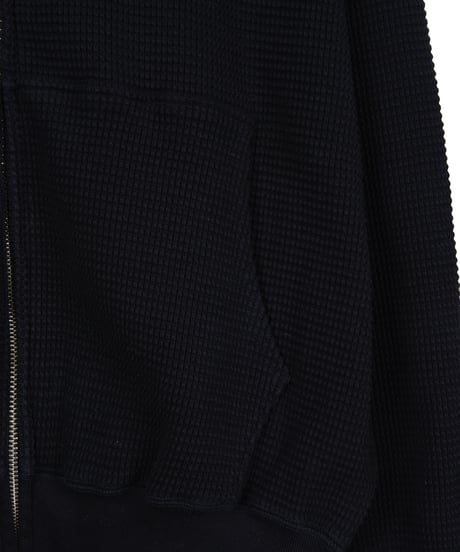 WAFFLE SWEAT HOODED ZIP