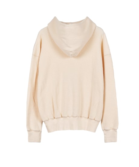 WAFFLE SWEAT HOODED ZIP