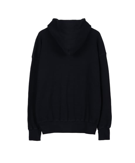 WAFFLE SWEAT HOODED ZIP