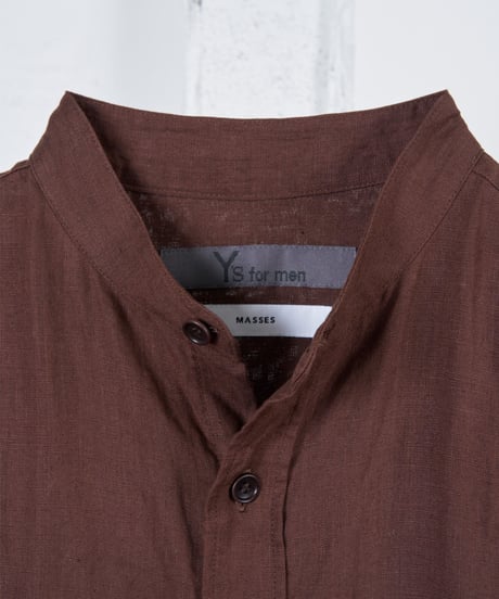 LINEN CLOTH LINEN STAND COLLAR BLOUSE