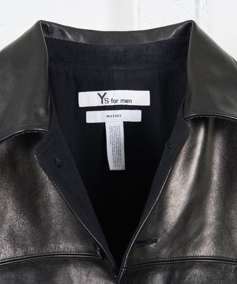 新品 MASSES × Y's for men LEATHER CAR COAT Y's for men x MASSES LEATHER CAR COAT / MA HORSE LEATHER (BLACK)の