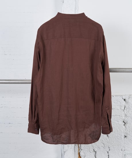 LINEN CLOTH LINEN STAND COLLAR BLOUSE