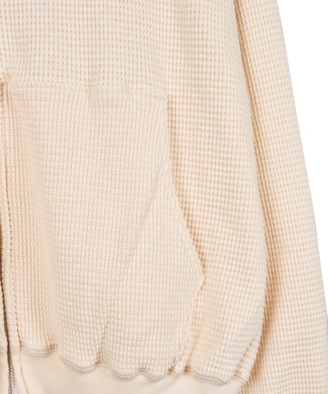 WAFFLE SWEAT HOODED ZIP