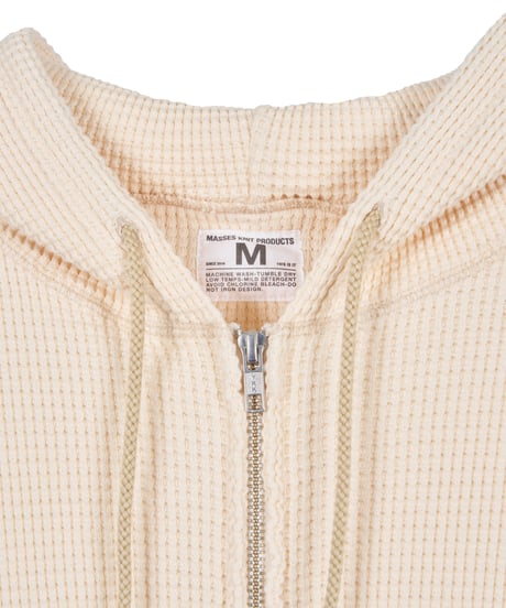 WAFFLE SWEAT HOODED ZIP