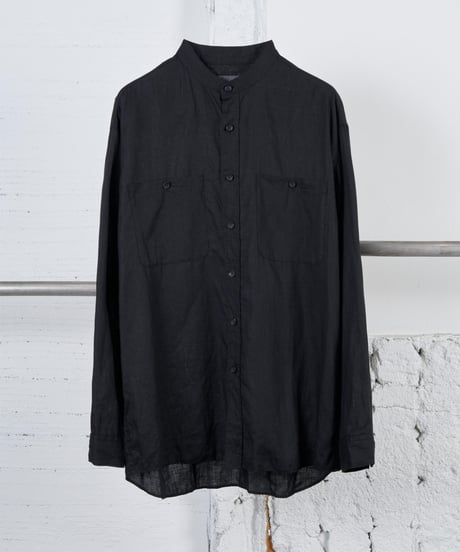 LINEN CLOTH LINEN STAND COLLAR BLOUSE