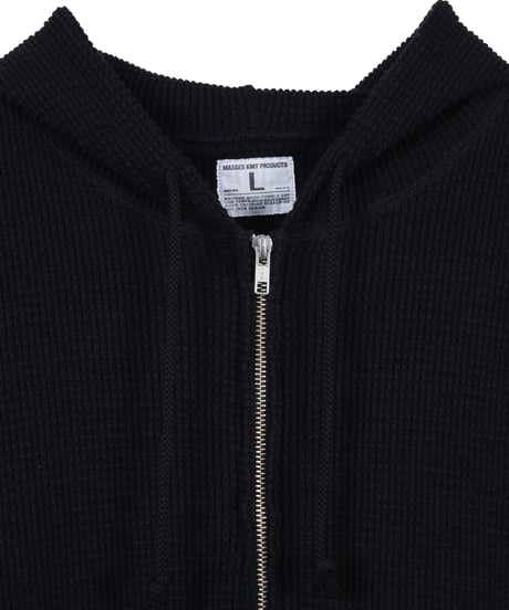 WAFFLE SWEAT HOODED ZIP