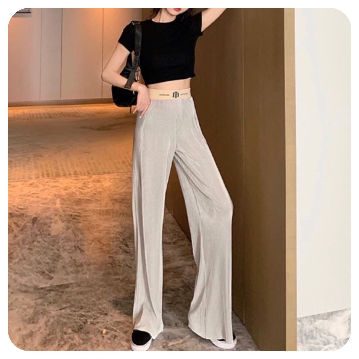 ☆送料・関税込☆INSTANTFUNK★Out-waist wide-leg pants★ Double Waistband Wide Leg Pants – EVISU