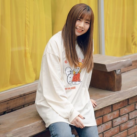 MOGMOG LONG TEE(OATMEAL)