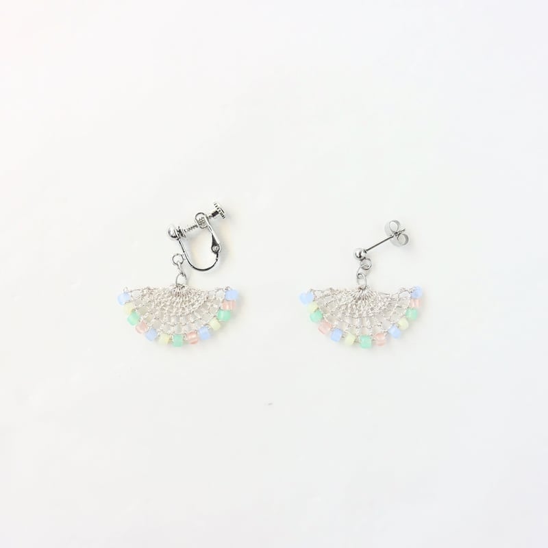 刺繍モチーフがゆれるイヤリング/ピアス｜suku｜ シルバー