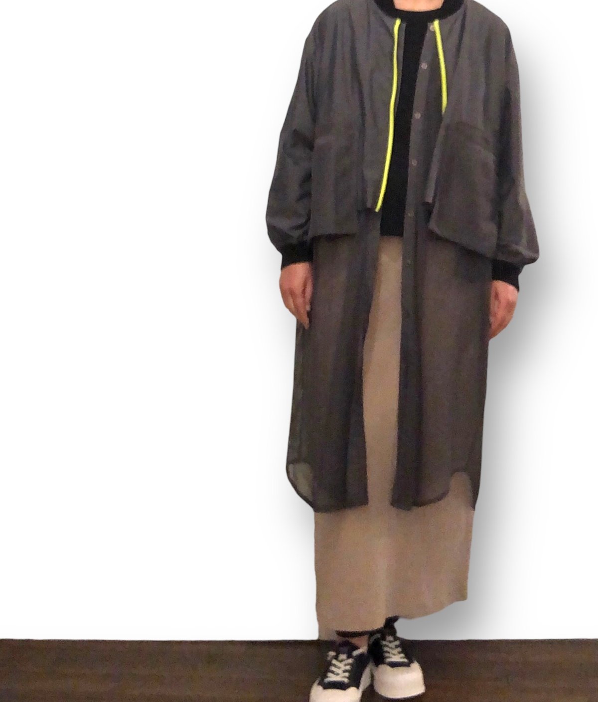 【MICALLE MICALLE】異素材切り替えブルゾン　ブラック MICALLE MICALLE】異素材切り替えブルゾン ブラック MICALLE