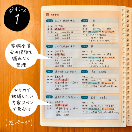 家計簿｜保険管理シート